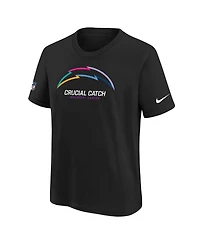 Nike Big Boys and Girls Black Los Angeles Chargers 2024 Nfl Crucial Catch T-Shirt