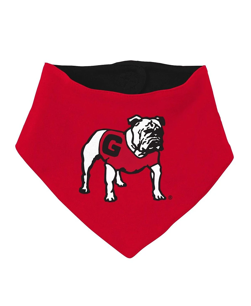 Mitchell & Ness Baby Boys and Girls 3-Piece Red Georgia Bulldogs Bodysuit, Bib and Bootie Set
