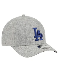 New Era Men's Gray Los Angeles Dodgers Cotton Weave M-Crown A-Frame 9FORTY Adjustable Hat