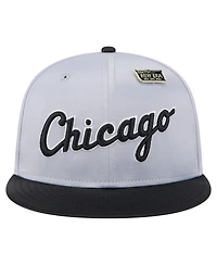 New Era Men's Gray/Black Chicago White Sox Satin 59FIFTY Fitted Hat