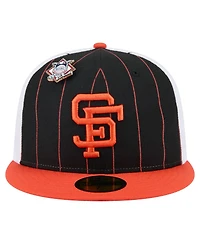 New Era Men's Black San Francisco Giants Pinstripe 59FIFTY Fitted Hat