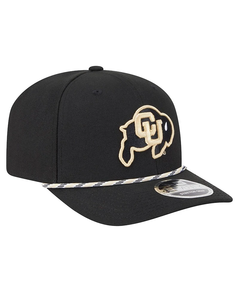 New Era Men's Black Colorado Buffaloes Game Day Multi-Rope 9SEVENTY Stretch-Snap Hat