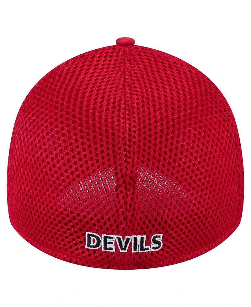 New Era Men's Red New Jersey Devils Linear Featherweight 39THIRTY Flex Hat