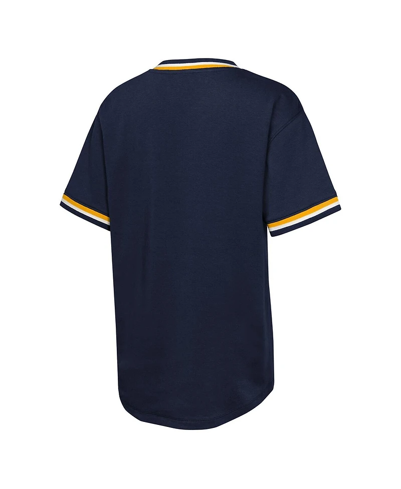 Outerstuff Big Boys and Girls Navy Milwaukee Brewers Relief Pitcher V-neck T-Shirt