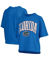 Pressbox Women's Royal Florida Gators Nelson Arch Over Logo Waist Length Oversized Slub T-Shirt