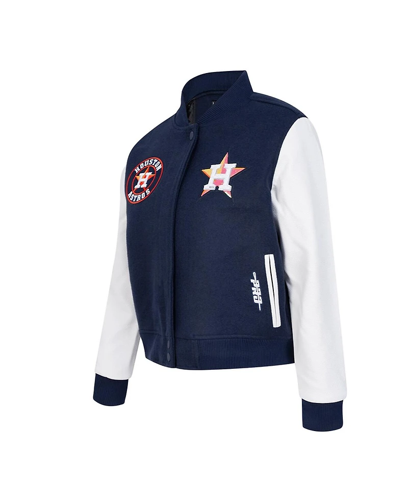 Pro Standard Women's Navy Houston Astros Game Day Classics Wool Varsity Jacket