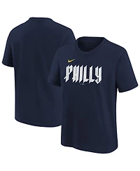 Nike Big Boys and Girls Navy Philadelphia Phillies City Connect Wordmark T-Shirt