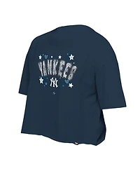 New Era Big Girls Navy New York Yankees Flip Sequin Team T-Shirt