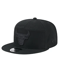 New Era Men's Black Chicago Bulls Adventure Canvas Split Panel 9FIFTY Snapback Hat