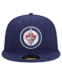 New Era Men's Navy Winnipeg Jets Core 59FIFTY Fitted Hat