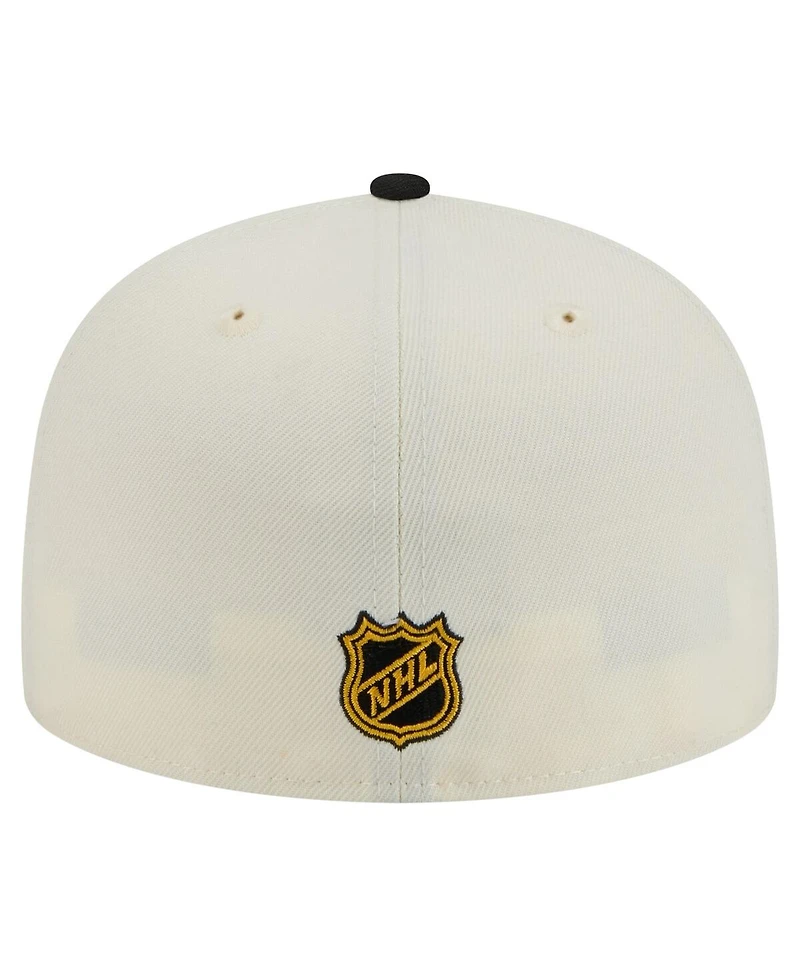 New Era Men's White Boston Bruins Chrome Two-Toned 59FIFTY Fitted Hat
