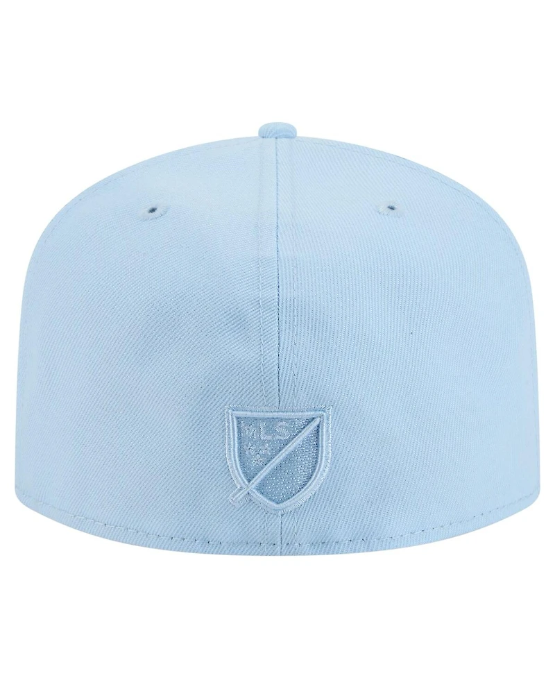New Era Men's Light Blue Seattle Sounders Fc Color Pack A-Frame 59FIFTY Fitted Hat