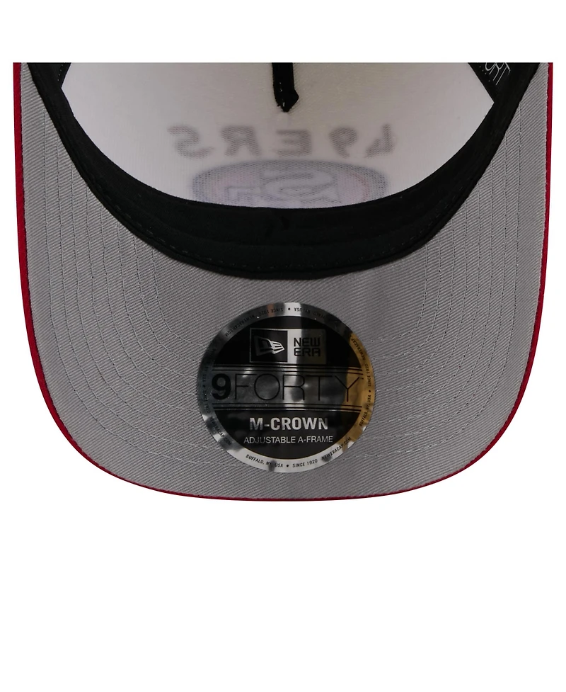 New Era Men's Cream/Scarlet San Francisco 49ers 2025 Nfl Draft 9FORTY A-Frame M-Crown Adjustable Hat
