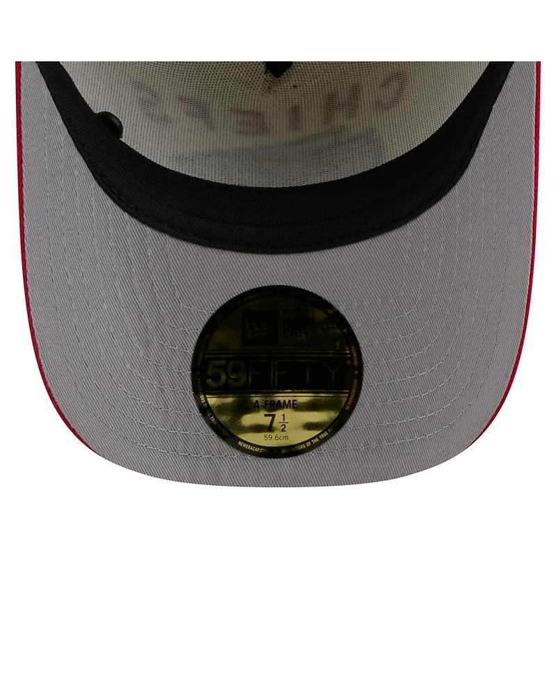 New Era Men's Cream/Red Kansas City Chiefs 2025 Nfl Draft A-Frame 59FIFTY Fitted Hat
