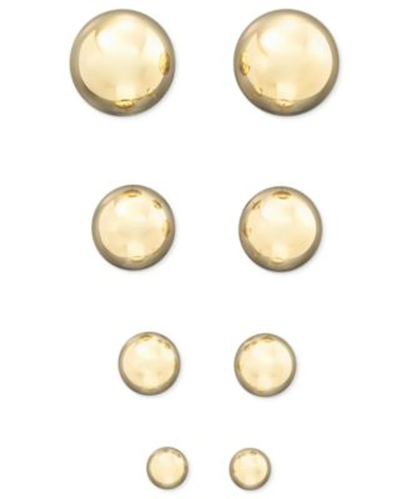 14k Yellow Gold Ball Stud Earrings 4 10mm