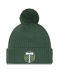 New Era Men's Green Portland Timbers 2025 Jersey Hook Cuffed with Pom Knit Hat