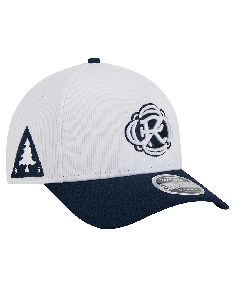 New Era Men's White/Navy New England Revolution 2025 Jersey Hook 9FORTY M-Crown Adjustable Hat