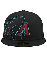 New Era Men's Black Arizona Diamondbacks Yarn Stitch 59FIFTY Fitted Hat