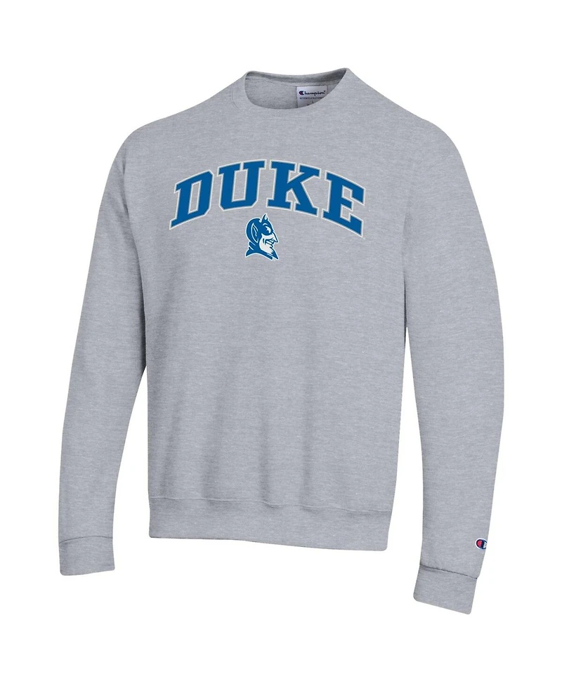 Champion Men's Heather Gray Duke Blue Devils Arch Over Logo Pullover Sweatshirt