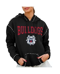 Gameday Couture Women's Black Fresno State Bulldogs Studded Pullover Hoodie