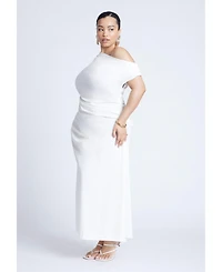 Eloquii Women's Plus Size One Shoulder Maxi Dress
