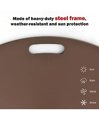 Gymax 9 Ft Patio Table Market Umbrella Yard Outdoor w/ Heavy-duty Base