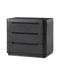 Modern Patrick 3-Drawer Nightstand with Built-In Power Outlet and Hidden Storage Compartment