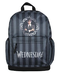 Wednesday Addams Tv Show Portrait Striped Travel School Backpack For Daily Use