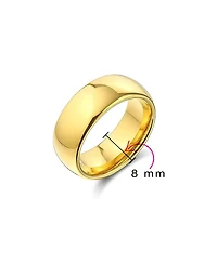 Bling Jewelry Plain Simple Wide Dome Silver Black Gold Plated Titanium Band Ring Comfort Fit 8MM