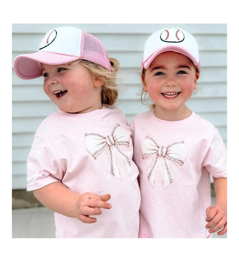 Sweet Wink Baby Girls Baseball Bow Short Sleeve T-Shirt