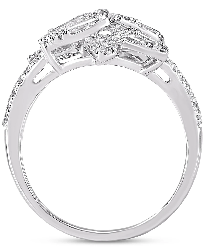 Diamond Flower Statement Ring (1 ct. t.w.) in 14k White Gold
