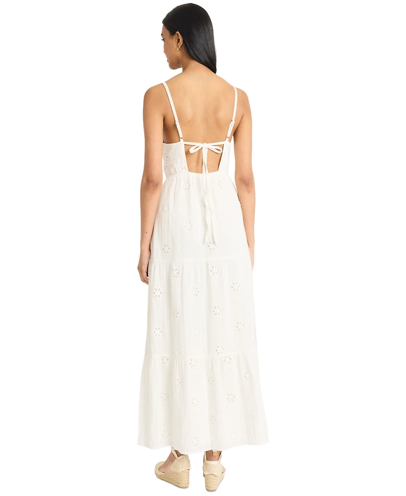 The Good Journey Women's Eyelet Open-Back Maxi Dress