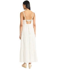 The Good Journey Women's Eyelet Open-Back Maxi Dress