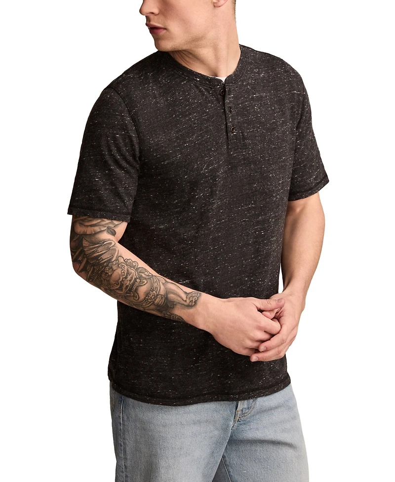 Lucky Brand Men's Linen Short Sleeve Henley Shirt