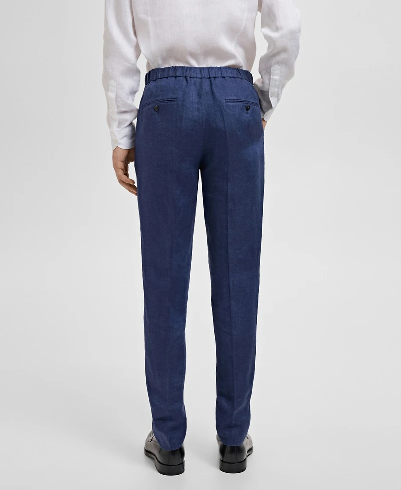 Mango Men's Salerno Linen Slim-Fit Suit Pants