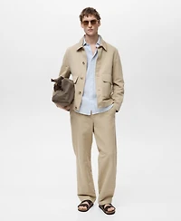 Mango Men's Regular-Fit Linen Pants
