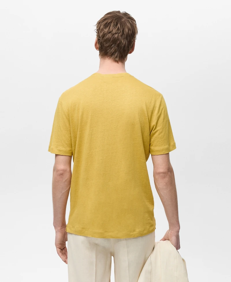 Mango Men's Linen Slim-Fit T-Shirt