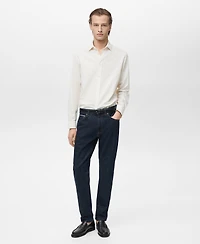 Mango Men's Slim-Fit Striped Seersucker Shirt
