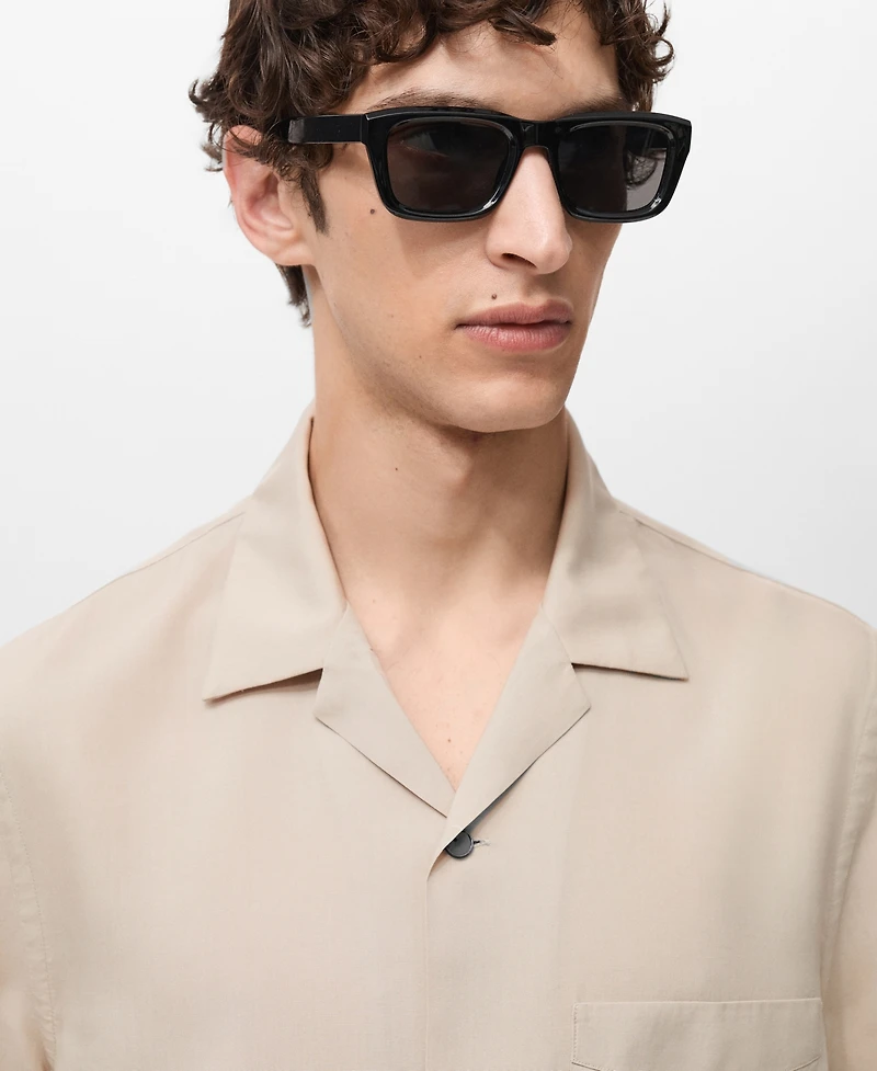 Mango Men's Lyocell Pocketed Shirt