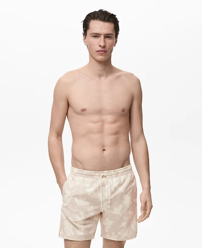 Mango Men's Floral Print Swim Trunks