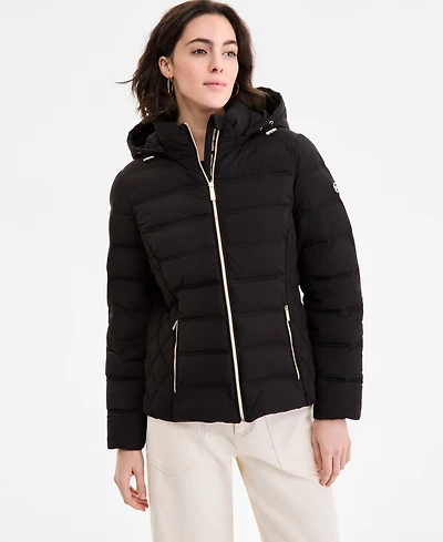 Michael Kors Petite Hooded Packable Puffer Coat, Exclusively at Macy's