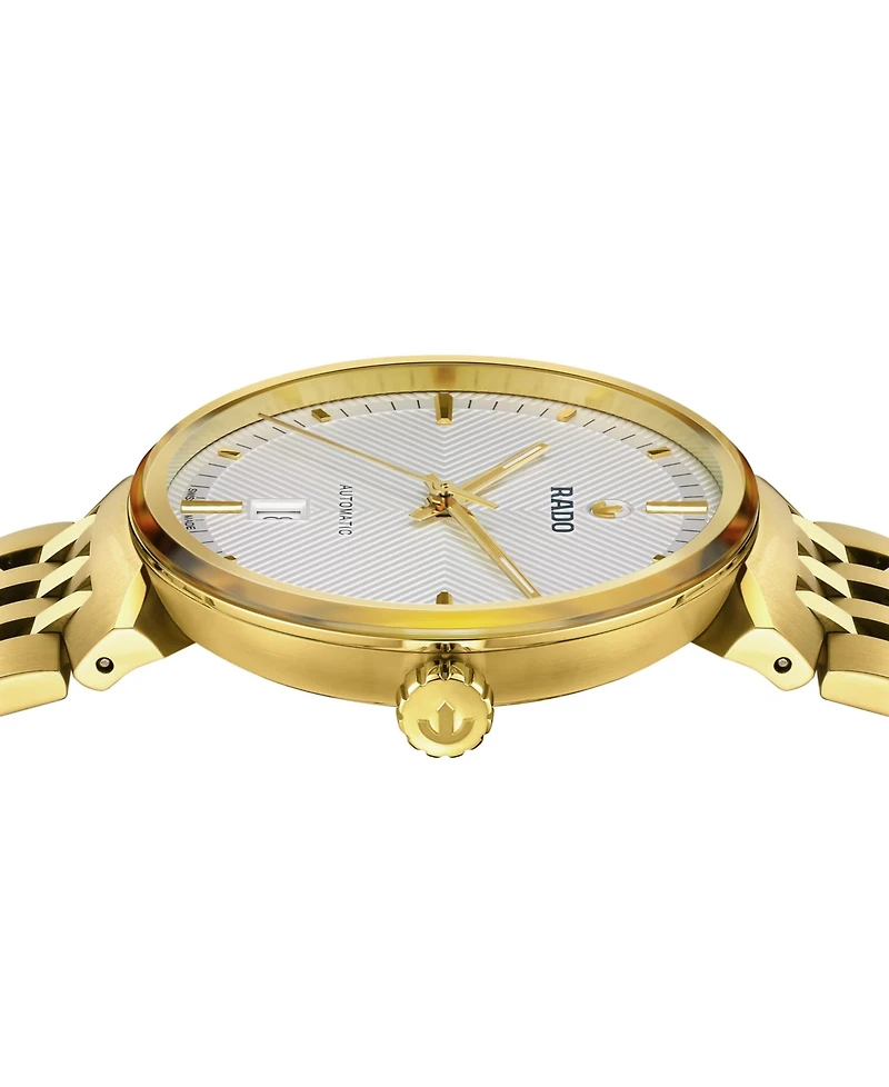Rado Unisex Swiss Automatic Florence Gold Pvd Stainless Steel Bracelet Watch 39mm