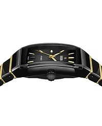 Rado Unisex Swiss Automatic Anatom Gold Pvd Stainless Steel & Black Ceramic Bracelet Watch 33mm