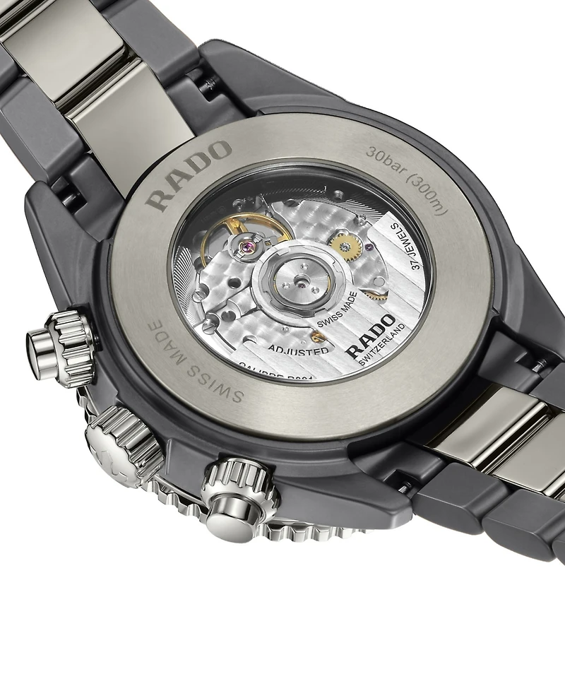 Rado Men's Swiss Automatic Chronograph Silver-Tone High-Tech Ceramic & Titanium Bracelet Watch 43mm