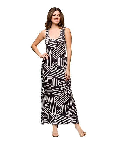 24seven Comfort Apparel Women's Razorback Tank Casual Maxi Dress