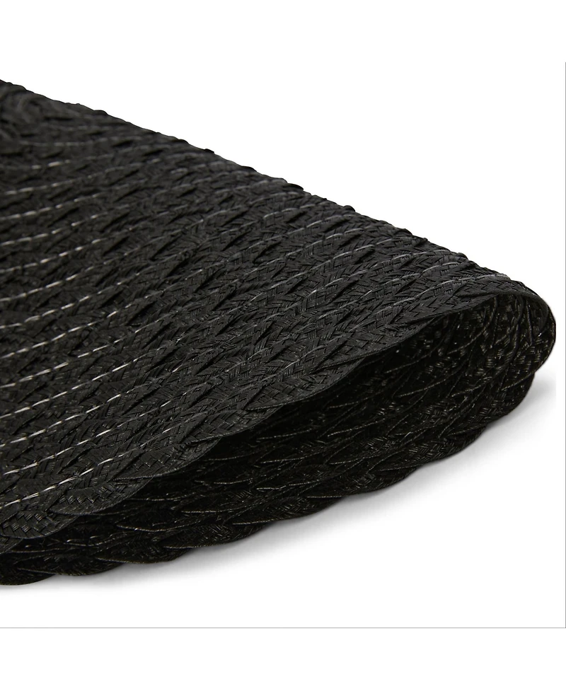 Dainty Home Classic 15" Round Woven Placemats Set of 6 - Durable, Reversible & Non-Slip Table Mats