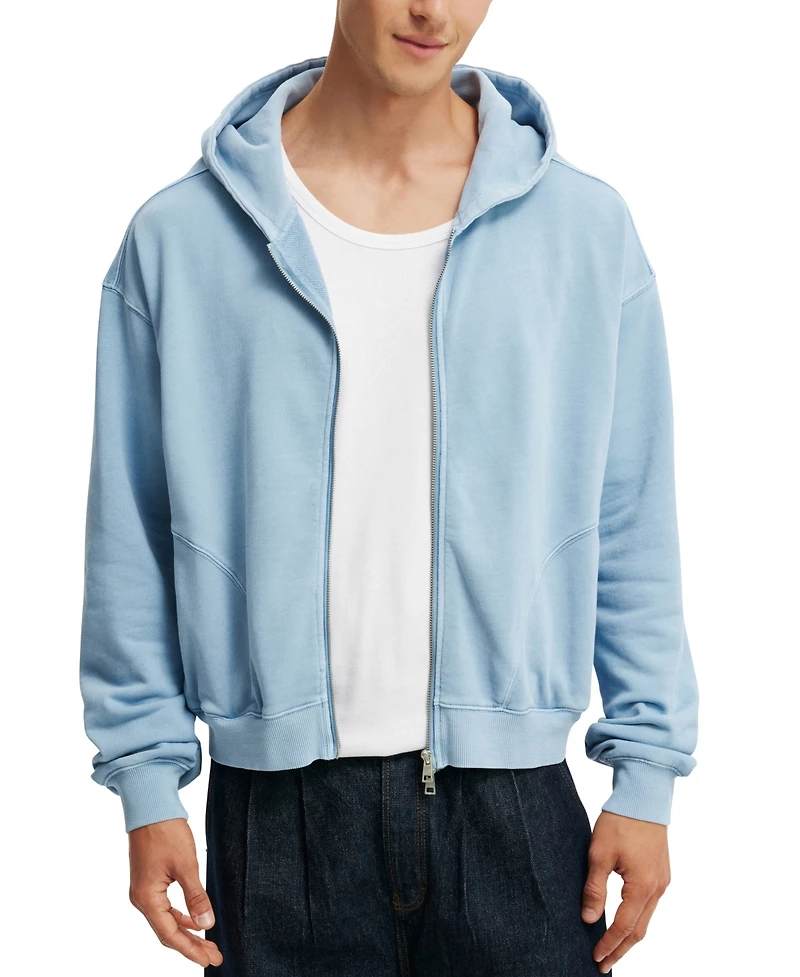 Cotton On Men's Cropped Zip Up Hoodie