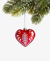 Holiday Lane Nordic Wonderland Glass Heart Ornament, Macy's Exclusive