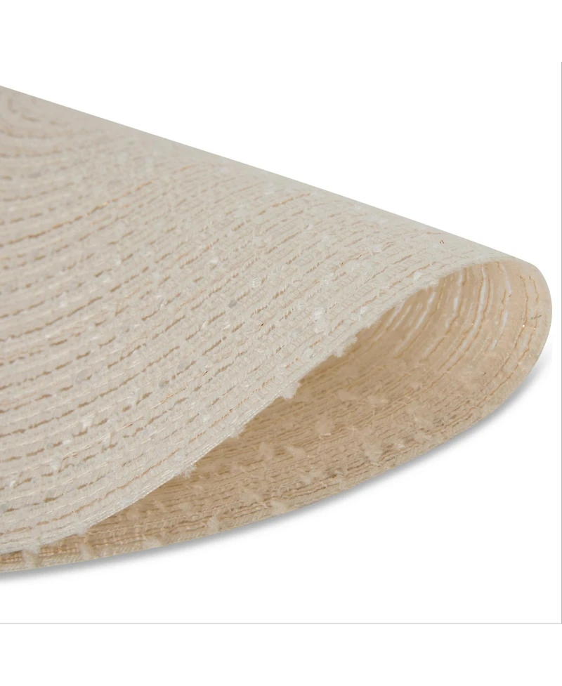 Dainty Home Boucle 15" Round Woven Placemats Set of 6 - Durable, Reversible & Non-Slip Table Mats