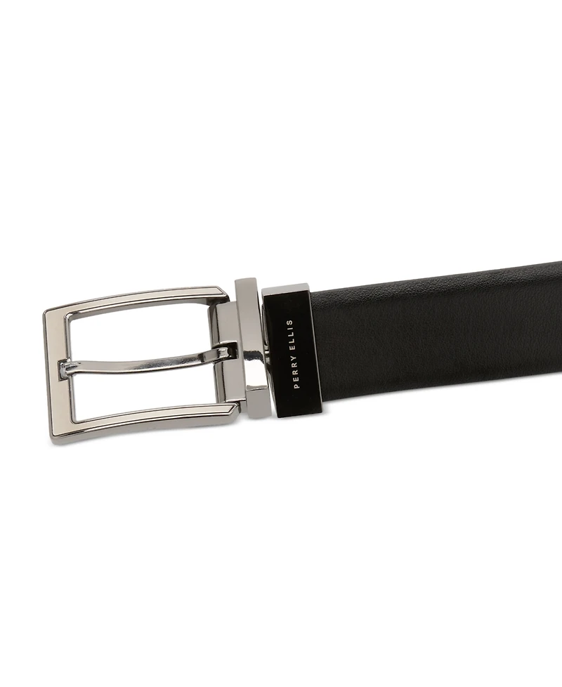 Perry Ellis Portfolio Men's Navy Reversible Belt